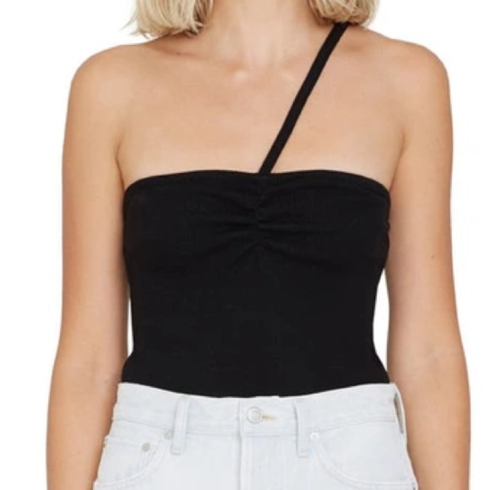 New AGOLDE Lola Gathered Front Tank in Black Size Medium